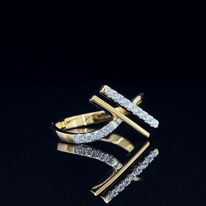 Radiant Angle Diamond Ring - 1