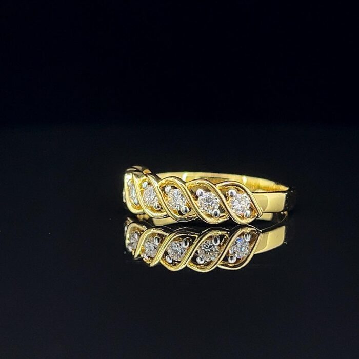 Chain Shaped Diamond Ring - 3 Chain Shaped Diamond Ring