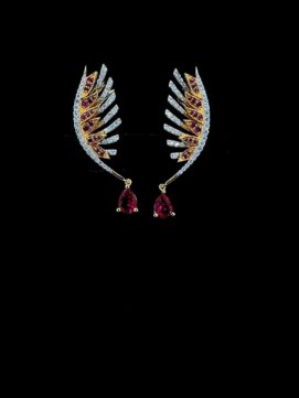 Crimson Wings Diamond Earrings