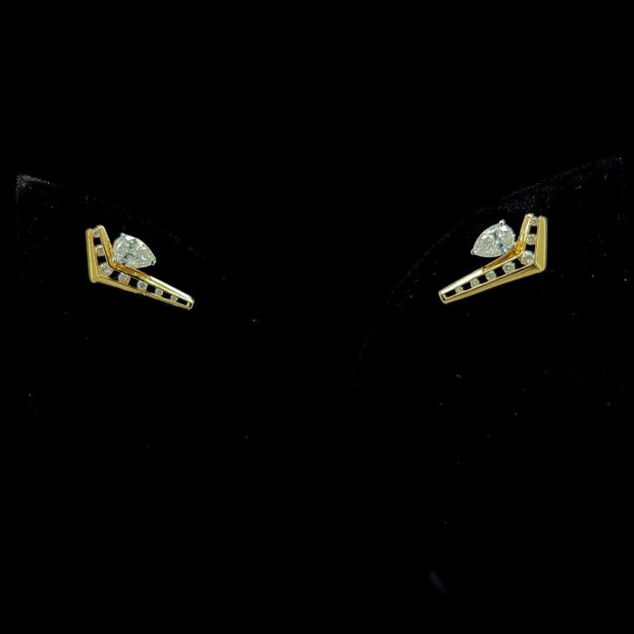 Dot Drop Diamond Earrings - 3 Dot Drop Diamond Earrings