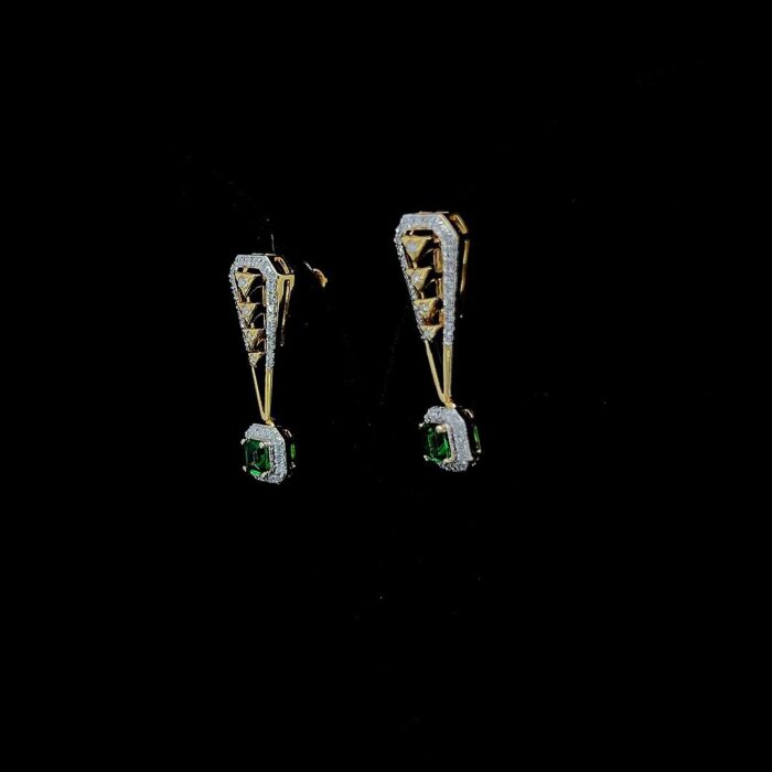 Emerald Echo Diamond Earrings - 1 Emerald Echo Diamond Earrings