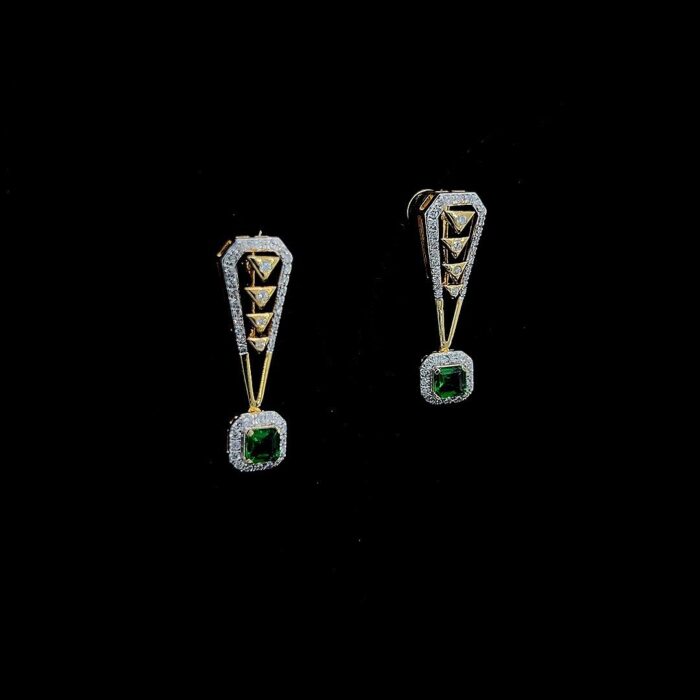 Emerald Echo Diamond Earrings - 2 Emerald Echo Diamond Earrings