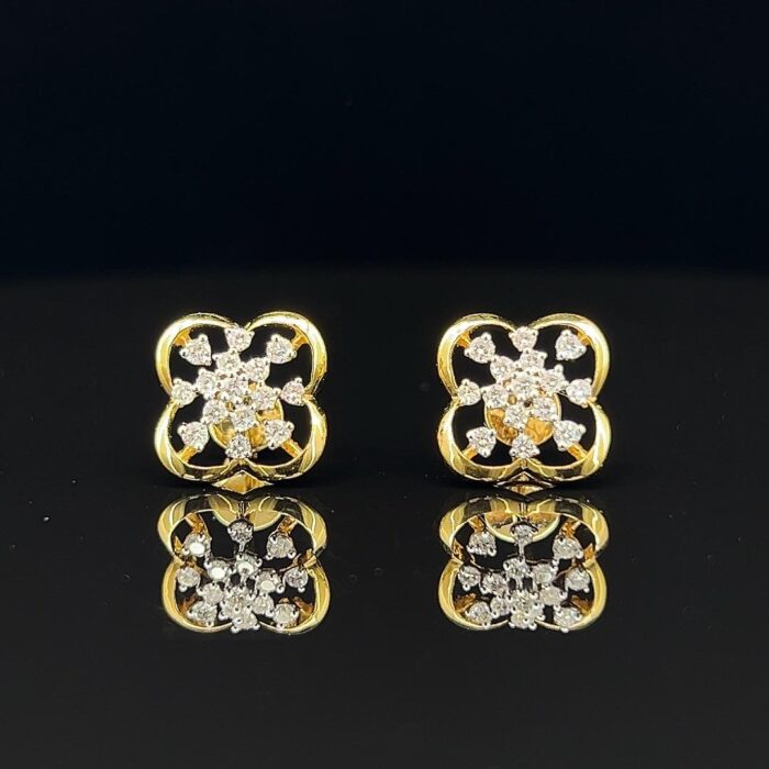 Flora Square Diamond Earrings - 1 Flora Square Diamond Earrings