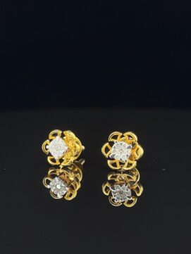 Golden Bloom Diamond Studs