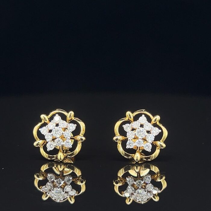 Golden Florette Diamond Earrings