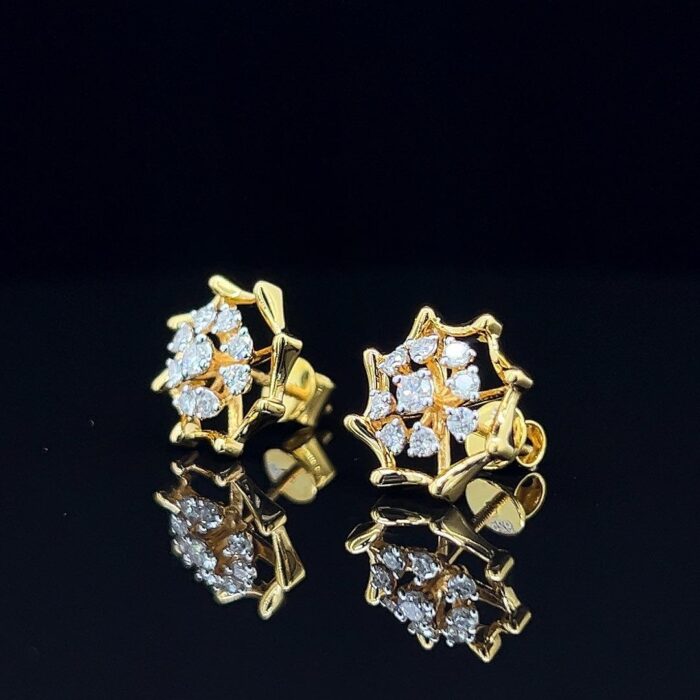 Golden Web Diamond Earrings