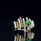 Green Frequency Diamond Ring