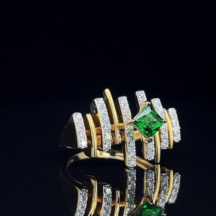 Green Frequency Diamond Ring