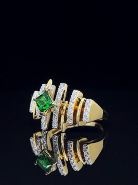 Green Frequency Diamond Ring