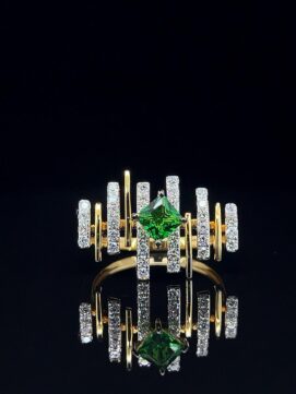 Green Frequency Diamond Ring