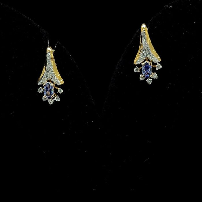 Indigo Petal Diamond Earrings - 1 Indigo Petal Diamond Earrings