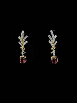 Ruby Fern Diamond Earrings