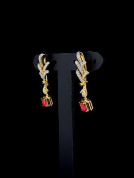 Ruby Fern Diamond Earrings