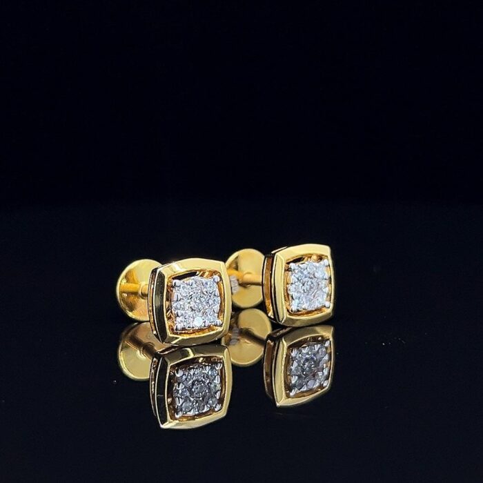 Sparkle Square Diamond Studs - 4 Sparkle Square Diamond Studs