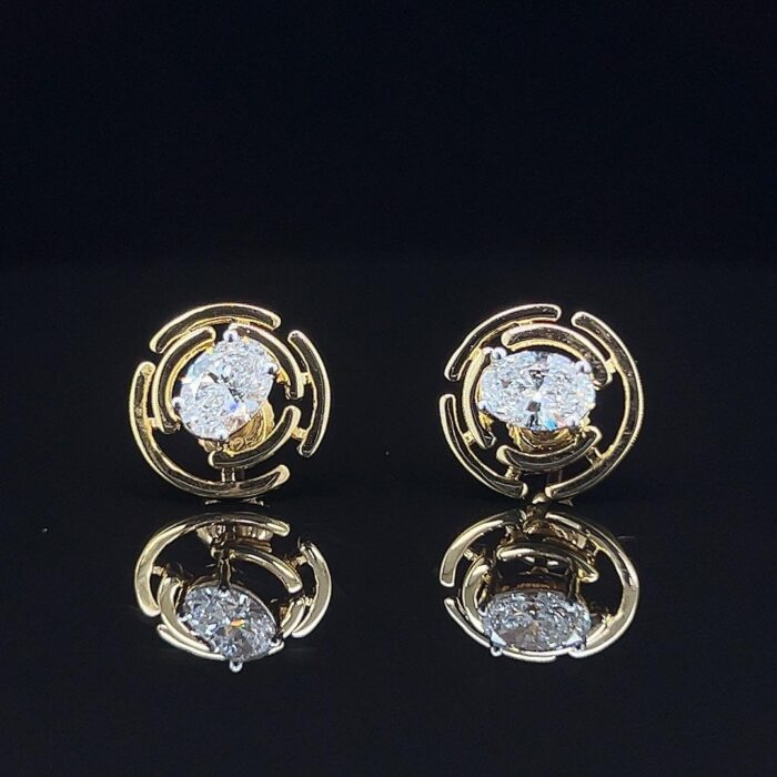 Stellar Maze Oval Diamond Studs - 1 Stellar Maze Oval Diamond Studs