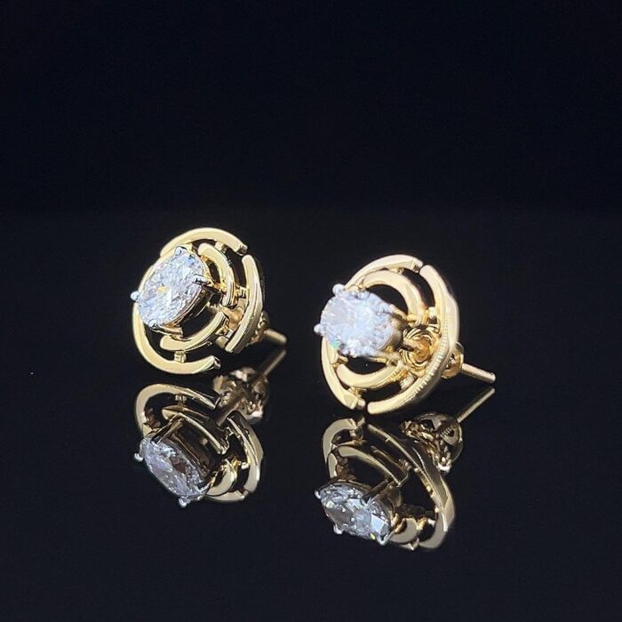 Stellar Maze Oval Diamond Studs - 2 Stellar Maze Oval Diamond Studs