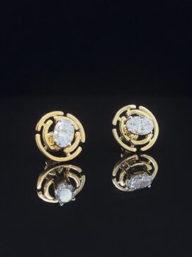 Stellar Maze Oval Diamond Studs